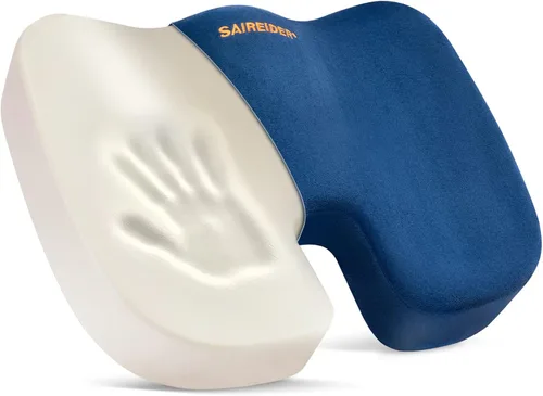 Miniatura 8 de SAIREIDER Cojines de asiento para sillas de oficina, almohadillas de cojín de coxis de espuma viscoelástica para dolor de coxis, almohada de alivio