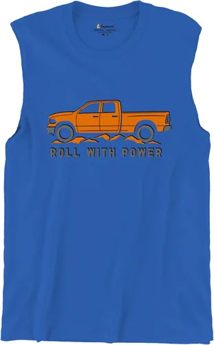 Miniatura 104 de Tee Hunt Camisetas gráficas y camisetas sin mangas para hombre Roll with Power Pickup Truck
