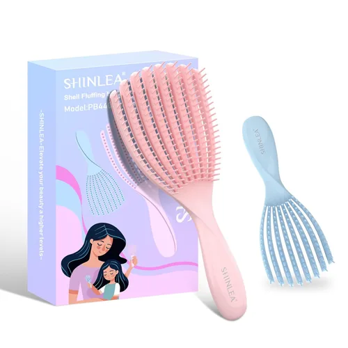 Miniatura 9 de SHINLEA cepillo desenredante para cabello rizado, cepillo de pelo para cabello húmedo y seco, grueso y fino, peina fácilmente el cabello rizado