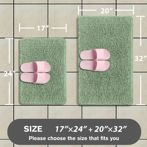 Miniatura 272 de Alfombra de baño pequeña de 12 x 18 pulgadas, lavable y absorbente, antideslizante, alfombra de baño de felpilla gruesa y suave para baño, ducha