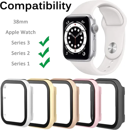 Miniatura 6 de Miimall Funda de metal compatible con Apple Watch de 1.496 pulgadas, protector de pantalla de vidrio templado, sensible al tacto, antiarañazos, a