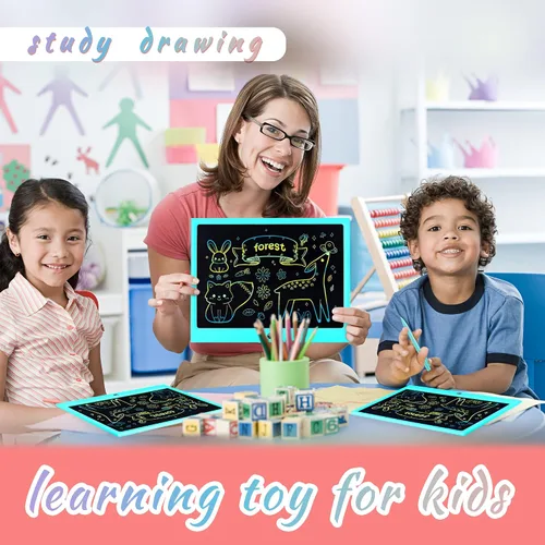 Miniatura 4 de Tableta de escritura LCD para niños, tablero electrónico colorido para garabatos electrónicos de 15 pulgadas para niños a partir de 3 años, juguetes
