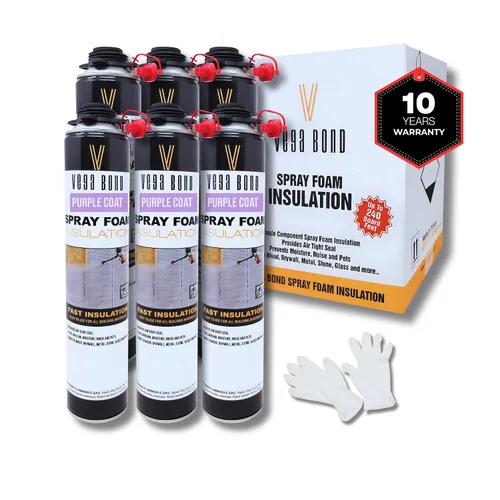 Miniatura 22 de Vega Bond SF001 paquete con pistola, un solo componente premium, autoexpandible, espuma en aerosol de aislamiento de celdas cerradas Purplecoat, 29