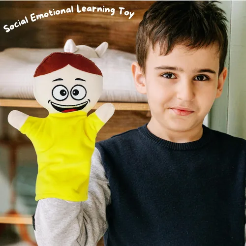 Miniatura 5 de 4E's Novelty Títeres de mano para niños con 6 emociones, con brazos móviles, títeres de mano de felpa suave para niños pequeños, juguetes