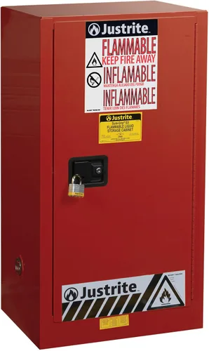 Miniatura 22 de Justrite 890200 - Gabinete para almacenamiento de seguridad, de tamaño pequeño, para almacenar productos inflamables, manual, con 1 puerta, de acero