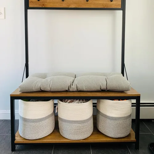 Miniatura 2 de Cojines de banco personalizados, cojines de asiento copetudos antideslizantes, 6 telas/4 pulgadas de grosor para interiores y exteriores, patio