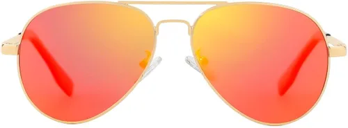 Miniatura 37 de Gafas de sol polarizadas de aviador pequeñas para niñas y niños de 4 a 16 años