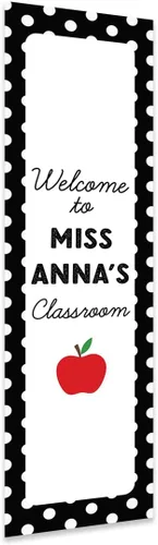 Miniatura 21 de Andaz Press Letrero de bienvenida vertical personalizado para el aula de 13 x 47 pulgadas para profesores, letreros de puerta de aula, letrero