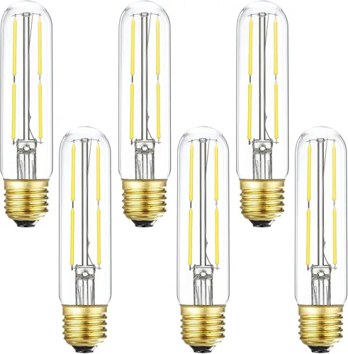 Miniatura 9 de Bombilla LED T10, bombillas tubulares LED regulables de 4 W, equivalentes a bombillas incandescentes de 40 W, 400 lm, blanco suave 3000 K, vidrio