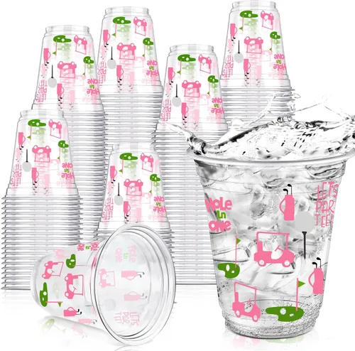 Miniatura 13 de Qinyoung 50 piezas de suministros de fiesta de golf con bola de golf de Masters, vasos de plástico transparente desechables de 12oz en masa, Let's