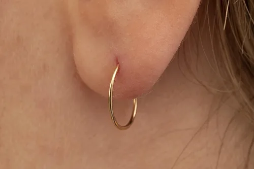 Miniatura 13 de Aretes de aro de oro de plata – Aretes de aro para mujer, dos piezas de aros de plata fina rellenos de oro, aro de hélice, anillo de tragus, aro