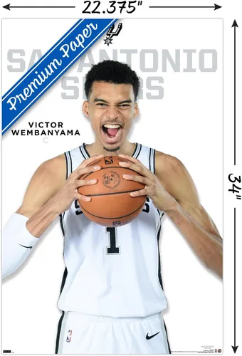 Miniatura 3 de Trends International NBA San Antonio Spurs - Póster de pared de Victor Wembanyama Feature Series 23, 22.37 x 34.00 pulgadas, paquete de póster