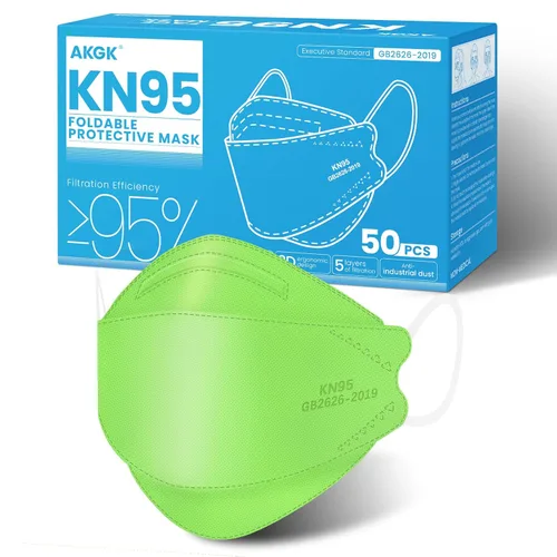 Miniatura 10 de akgk Mascarilla KN95 de 50 unidades, mascarillas de protección transpirable, mascarillas KN95 negras de 5 capas, máscaras de seguridad contra