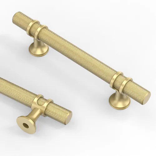 Miniatura 39 de Asidrama - Paquete de 10 manijas para gabinete de cocina de 3 pulgadas (76mm) de color negro mate y bronce champán, tiradores para gabinete