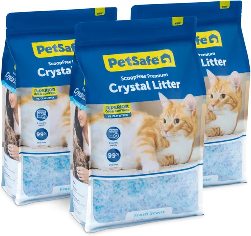 Miniatura 10 de PetSafe ScoopFree Arena de Cristal Premium para Gatos - Cristales Universales de Sílice Ultra-Absorbentes para Caja de Arena - Control de Olores No
