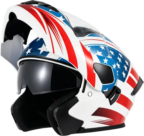 Miniatura 11 de Cascos de motocicleta modulares de cara completa, Casco de motocicleta de cara completa con certificación DOT, con visor abatible dual