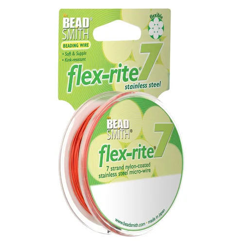 Miniatura 46 de The Beadsmith Flex-Rite - Alambre de acero inoxidable recubierto de nailon de 7 hebras, 0.007 pulgadas de diámetro, transparente, carrete de 30