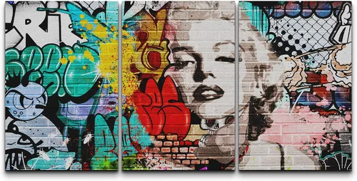 Miniatura 31 de wall26 Lienzo enmarcado para pared, juego de arte con trazos de pintura roja y naranja vibrante, paisaje, formas abstractas, ilustraciones, arte