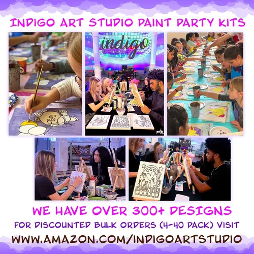 Miniatura 4 de Kit de pintura en lienzo para tenis, juego de arte de lienzo predibujado de 2 unidades de 8 x 10, pintura y sorbo para manualidades para adultos
