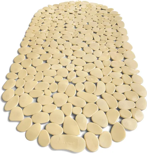 Miniatura 34 de Alfombra antideslizante para bañera y ducha "Pebbles" de 27 x 14 pulgadas, ovalada, no tóxica, segura, limpia, lavable a máquina, agarre y drenaje