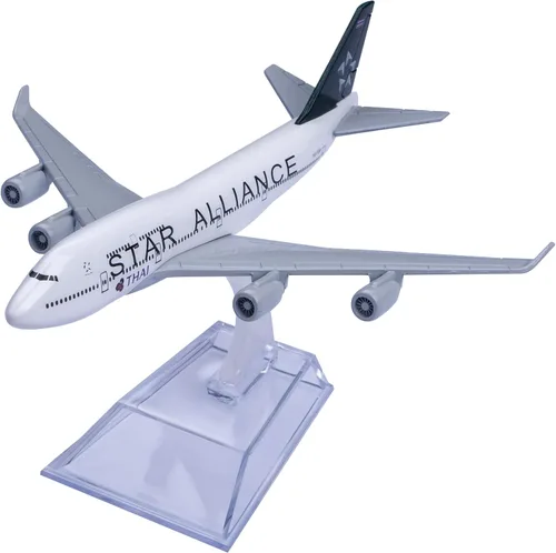 Miniatura 5 de 1:400 Modelo Star Alliance 747 Plano de aleación fundido a troquel para regalo, decoración del hogar y de la oficina
