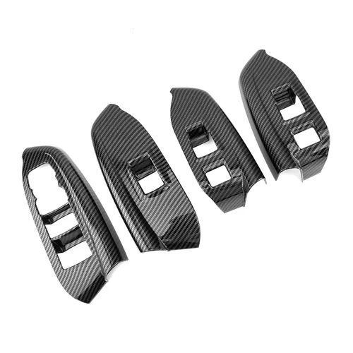 Miniatura 3 de YOUTOOCAR Panel de interruptor de ventana de puerta compatible con accesorios Chevy Trailblazer 2020-2025 (patrón de fibra de carbono)