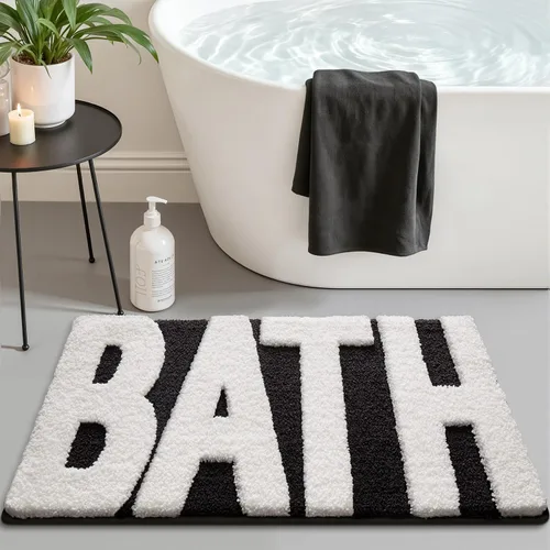 Miniatura 9 de LUMI Alfombra de baño antideslizante estética moderna, ultra suave, absorbente, lavable, de secado rápido, alfombras de piso de alta calidad