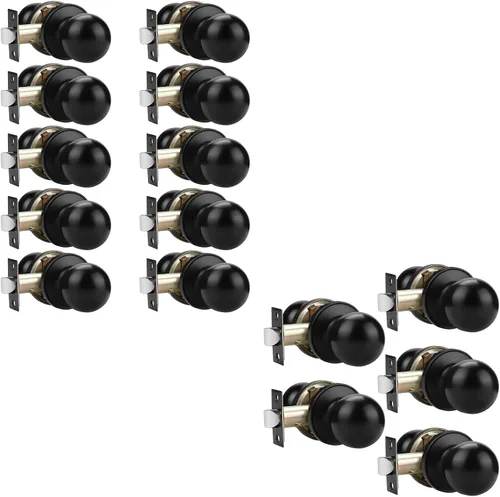 Miniatura 7 de Probrico Paquete de 4 pomos redondos para puerta de pasillo/armario, función de paso para pasillo/armario, manija