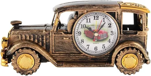 Reloj despertador de escritorio multifunción clásico vintage para coche, regalo creativo de mesa, práctico decorativo para oficina en casa (01)