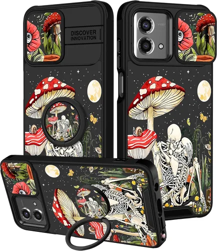 Miniatura 36 de Funermei Funda para Moto G Play 4G 2024 – Funda para teléfono para mujeres y niñas, diseño único de gato y libros, diseño único con funda
