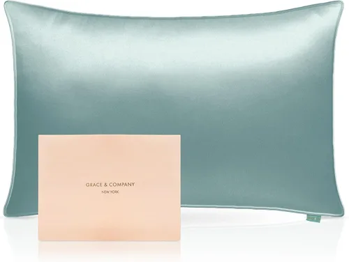 Miniatura 6 de Grace & Company - Funda de almohada de satén sedoso para cabello y piel, funda de almohada de seda de satén con cierre de cremallera certificada