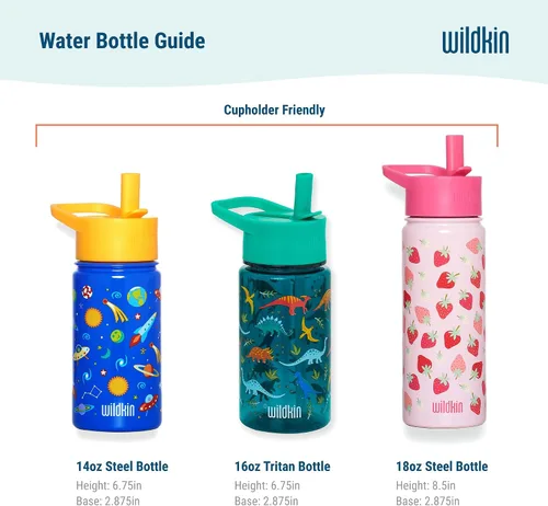 Miniatura 8 de Wildkin Kids - Botella de agua de acero inoxidable de 14 onzas para niños – Sin BPA, a prueba de fugas, aislada, fácil de limpiar - Ballerina
