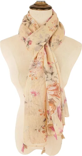 Miniatura 3 de YOUR SMILE - Bufanda bohemia grande para mujer, bufandas ligeras con estampado floral, para otoño e invierno, a la moda, con flecos