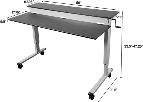 Miniatura 29 de DESK STORE - Escritorio para computadora ajustable para estar sentado o parado