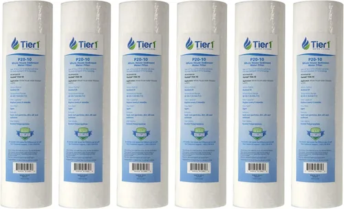 Miniatura 18 de Tier1 Cartucho de repuesto de filtro de agua de sedimentos de polipropileno hilado para toda la casa de 10 micrones, 10 pulgadas x 2.5 pulgadas