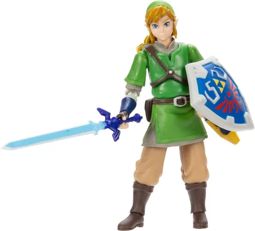 Miniatura 2 de Figura de acción de 4 pulgadas de Link de Nintendo Legend of Zelda: Skyward Sword con espada y escudo