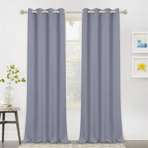 Miniatura 14 de MYSKY HOME - Cortinas opacas extra largas de 95 pulgadas en negro para dormitorio, con aislamiento térmico, oscurecimiento de la habitación y ojales