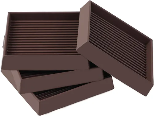 Miniatura 10 de Copas cuadradas de goma para muebles de 3 x 3, almohadillas antideslizantes para muebles, tapones de cama con agarre, protegen cualquier suelo