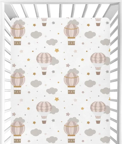 Miniatura 28 de CaTaKu Sábanas de cuna para niñas y niños – Sábanas de bebé bohemias con flores silvestres, sábanas de colchón neutro para cuna para cama