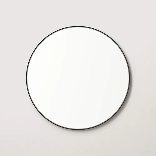 Miniatura 9 de Better Bevel - Espejo con marco de metal negro de 24 x 24 pulgadas, espejo redondo para pared de baño