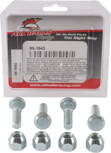Miniatura 3 de All Balls Racing 85-1043 - Kit de tuerca y tuerca de rueda compatible con/repuesto para Arctic Cat 300 DVX 2009-2015, 300 Utility 2x4 2010-2016, 250