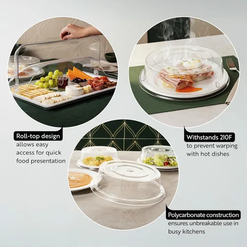 Miniatura 3 de Restaurantware Cater Tek - Cubierta de placa de policarbonato de 8.5 pulgadas, 1 cubierta de plato inastillable, lavable en lavavajillas para platos