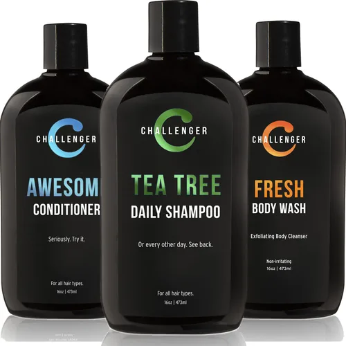 Miniatura 8 de Challenger Combo de champú y acondicionador de menta para árbol de té Producto de ducha para hombre Para picazón y cuero cabelludo seco
