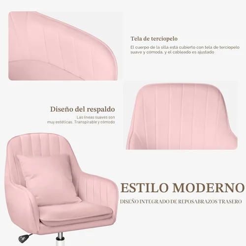 Miniatura 5 de Linda Silla de Oficina Sillas de Computadora para el Hogar Sillas de Tareas Ajustables Silla de Oficina Moderna Maquillaje Giratoria 360° Silla