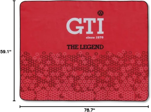 Miniatura 3 de BRISA VW Collection - Manta de picnic para Volkswagen GTI (GTI The Legend/Rojo/78.7x59.1 in/59x78.7 pulgadas)