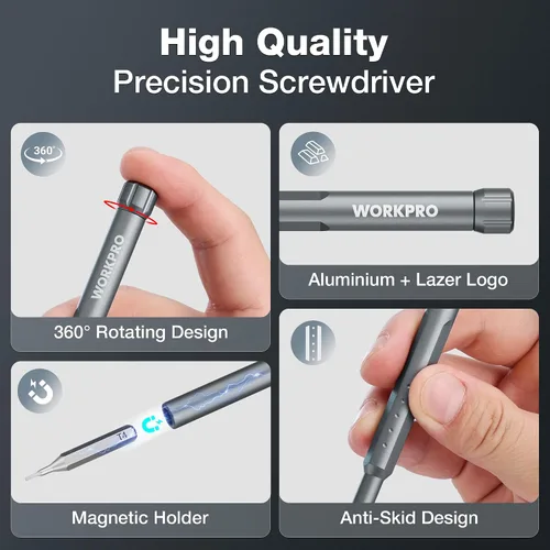 Miniatura 2 de WORKPRO Juego de destornilladores de precisión 60 en 1 con funda magnética emergente, destornilladores pequeños CRV bien organizados, kit