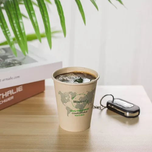 Miniatura 6 de MayTree Tazas de café caliente de papel desechables de 12 onzas, tazas de papel de bambú compostables y biodegradables para llevar y café helado