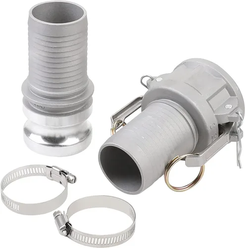 Accesorios Camlock Tipo C&E de Aluminio 2" Kit de Conexión de Manguera con Ranura y Leva con Conexión Camlock Hembra y Macho de 2" x Vástago de