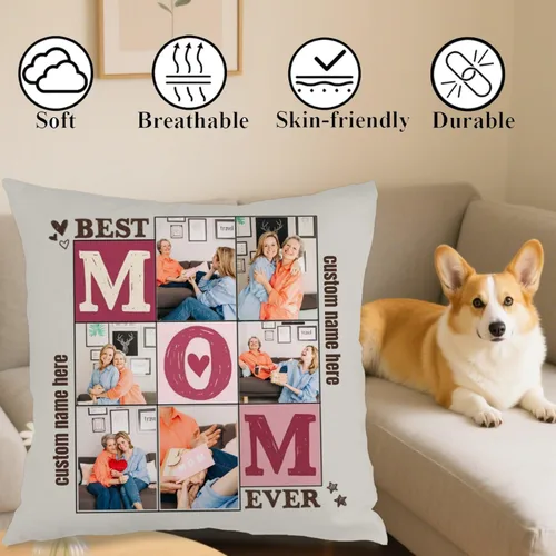 Miniatura 4 de Custom Single Image Pillow Case with Personalized Text Designed for Home Decoration and offering Gift Charm for Family Celebrations or Holidays