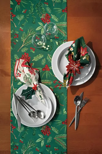 Miniatura 3 de Now Designs Camino de mesa navideño Amaryllis - Decoración festiva